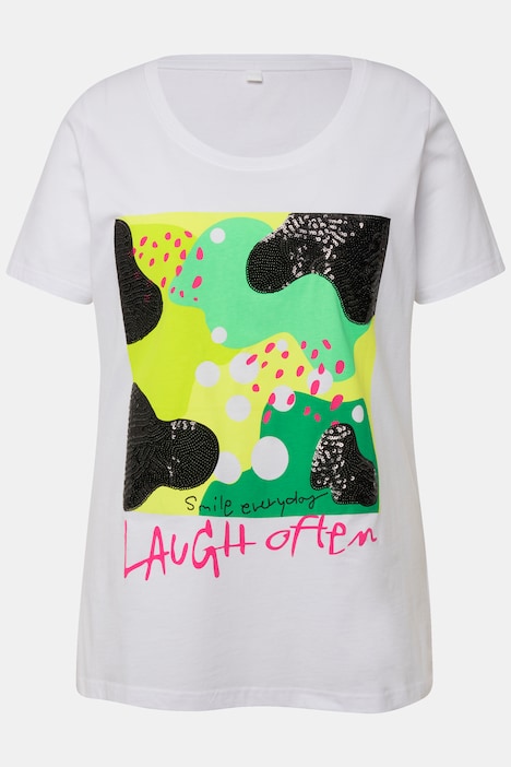 T-Shirt, Druck mit Schriftzug, Rundhals, Halbarm