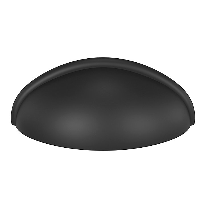 Lot 6 poignées de meuble demi-ronde GoodHome Armel mat noir l.79mm x l.28mm x H. 26mm entraxe 64mm