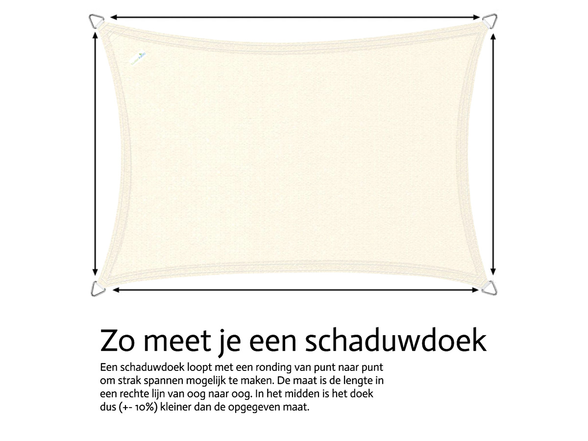 Buitenkado 2.5x2.5 beige waterdicht schaduwdoek vierkant