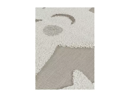 Tapis enfant étoile beige - LUNA Kids 09 Taupe 120*120