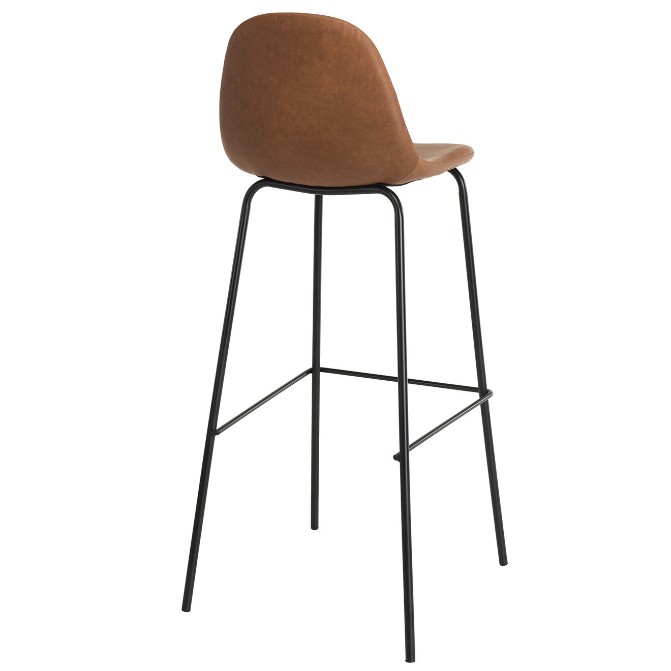 Macabane 2 Tabourets de bar en métal style Industriel John marron - 45x46x103 cm