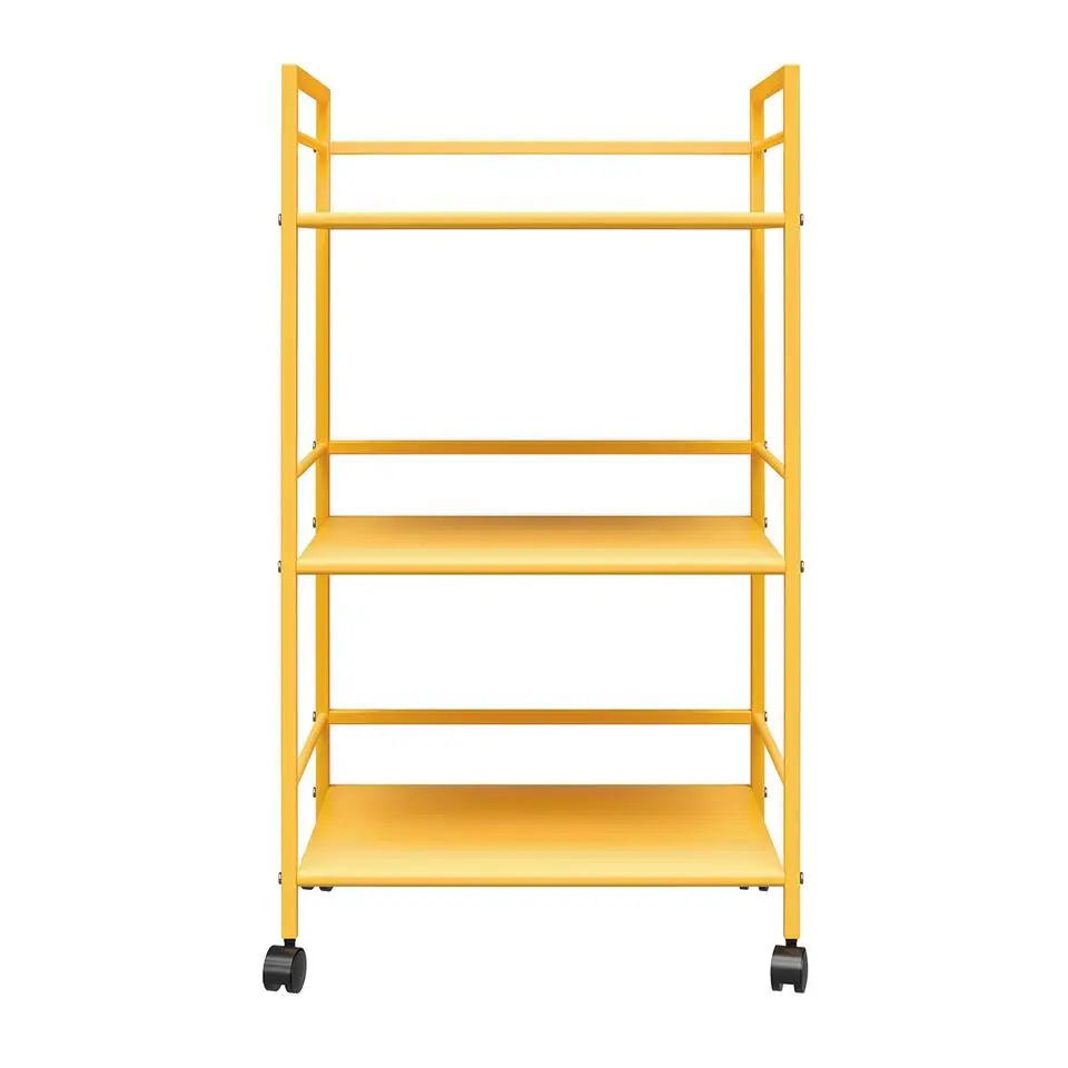 Cache - Metalen rolwagen geel