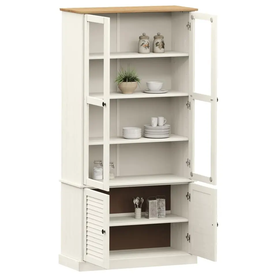 vidaXL - Boekenkast VIGO met 6 schappen en 4 deuren - Wit - 85x35x170 cm