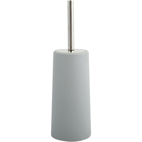 Brosse WC - avec support - PP et inox - gris clair