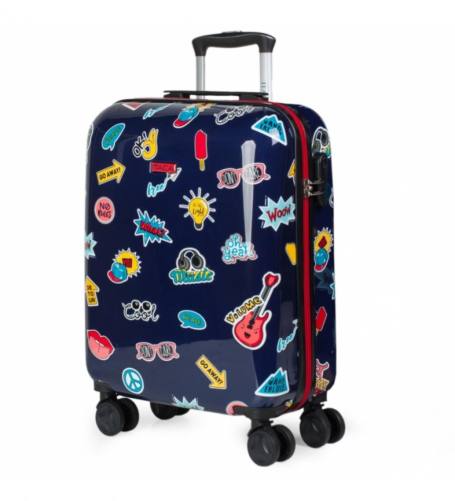 Mala de cabine infantil pequena ITACA, azul marinho - 55x40x20cm -