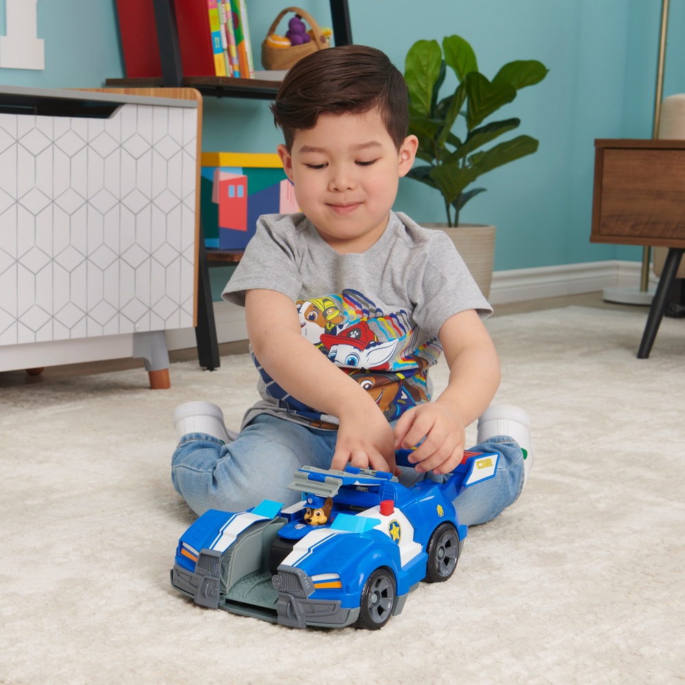PAW Patrol Chases 2-in-1-Transformations-Spielzeugauto „Movie City Cruiser“ mit Motorrad