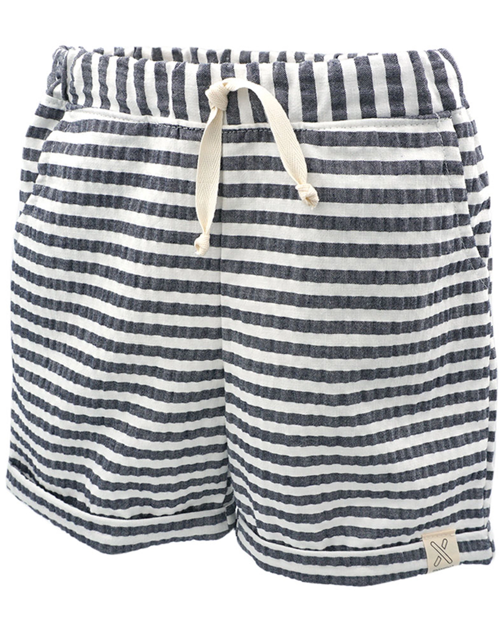Shorts SEERSUCKER gestreift in anthrazit