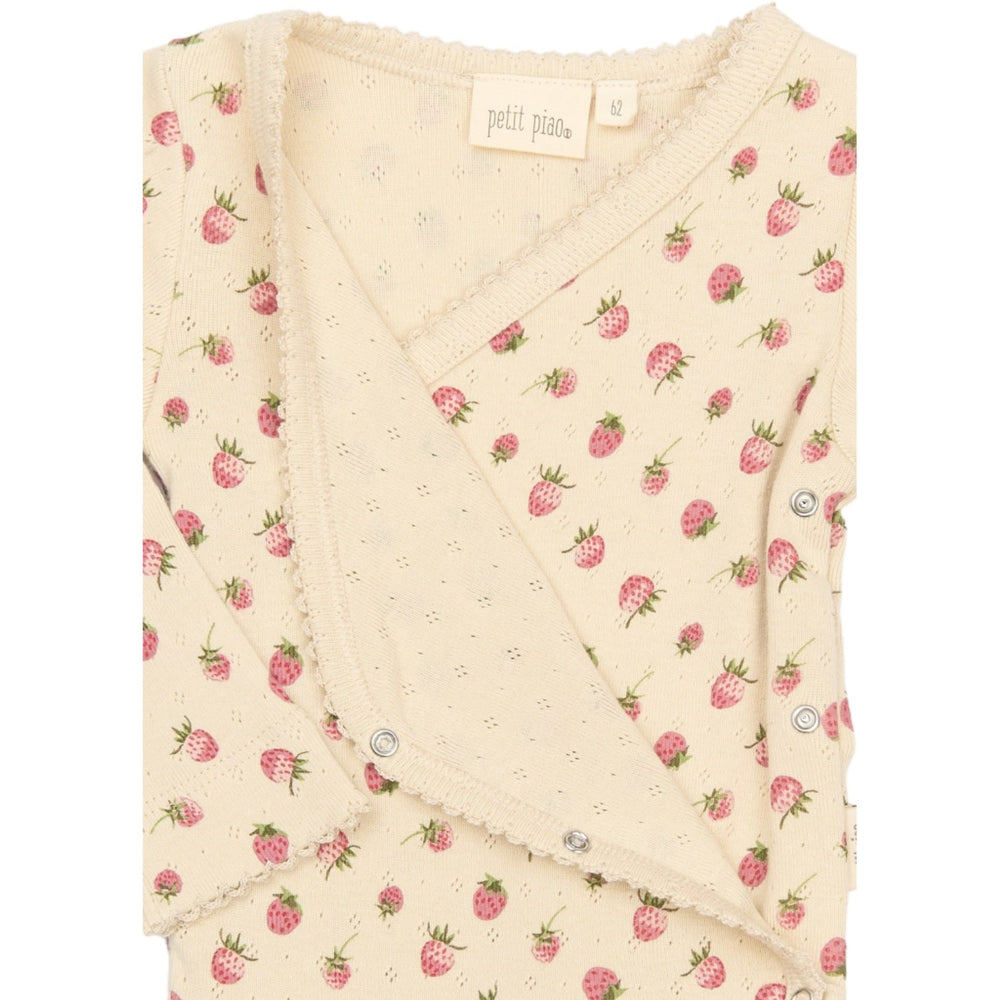 Køb Petit Piao Fog Strawberry AOP PPDea L_S Heldragt Fold Feet NB