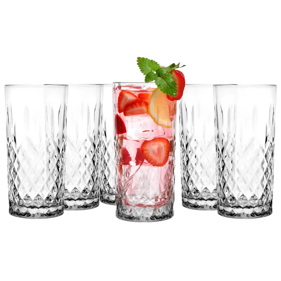 Glasmark Longdrinkglazen - 6x - Diamond - 350 ml - waterglas