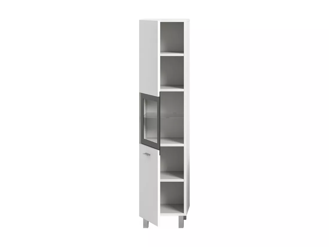 Boston - Colonne basse (L/H/P : 30x125x29 cm) en mélaminé blanc et noir