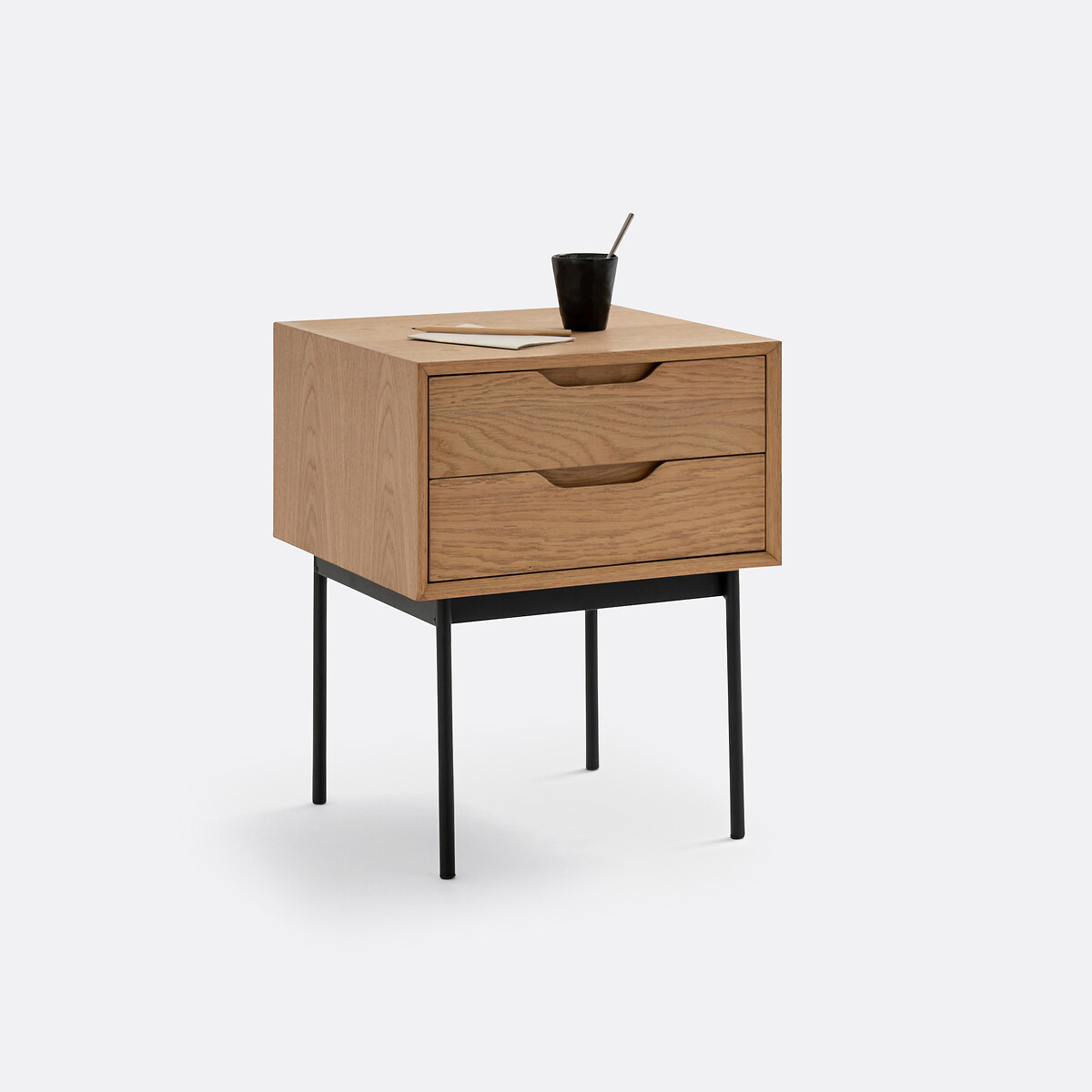 LA REDOUTE INTERIEURS<br>Mesa de cabeceira com 2 gavetas, Noyeto