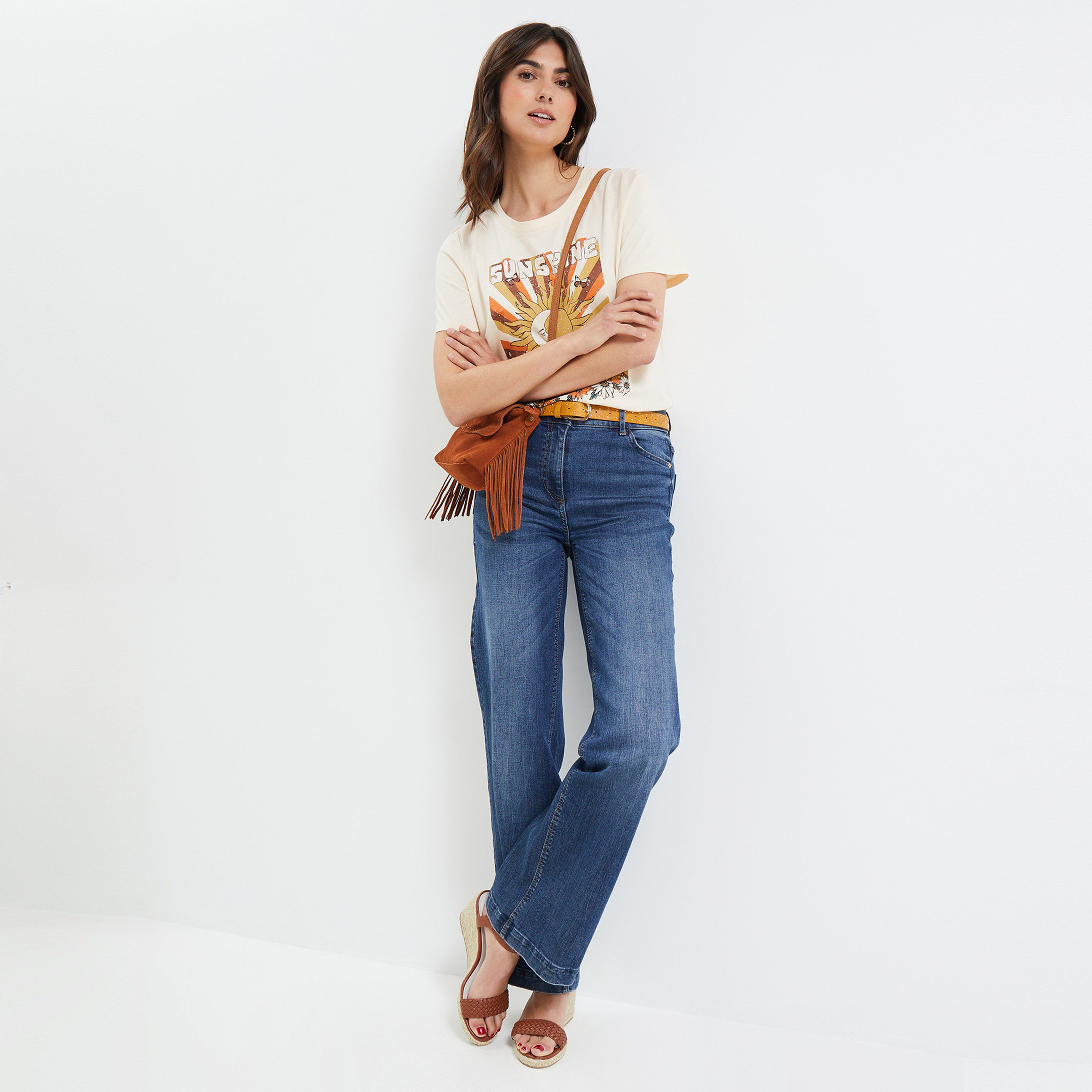 Tshirt print femme - BLANC CASSE