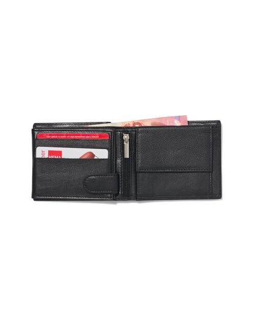 portefeuille en cuir noir avec blocage RFID