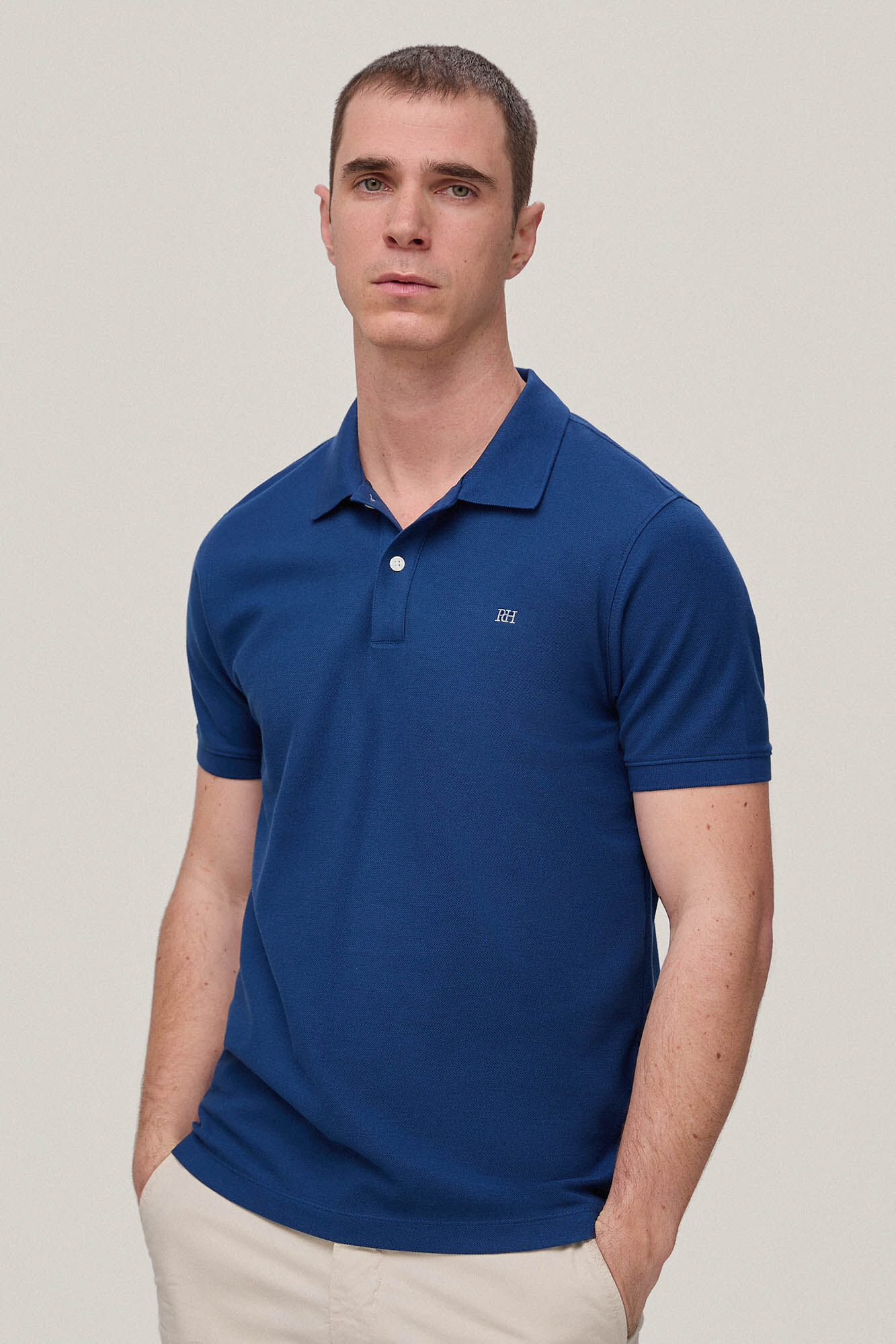 Polo slim fit anti-odor - Azul