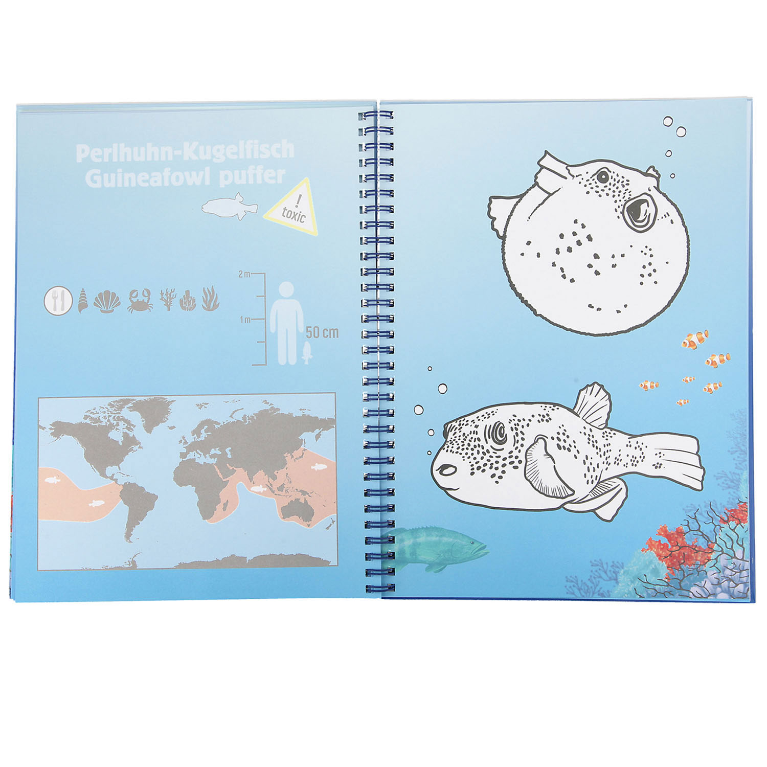 Kleurboek Onderwaterwereld met 7 Viltstiften