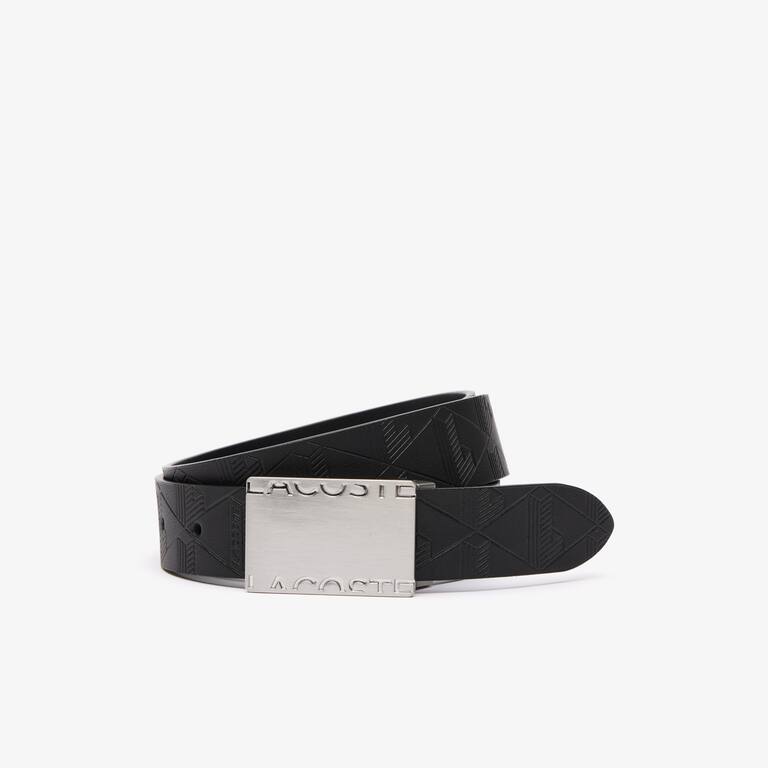 Coffret ceinture en cuir avec 2 boucles siglées Ceintures - Noir - Lacoste - Homme