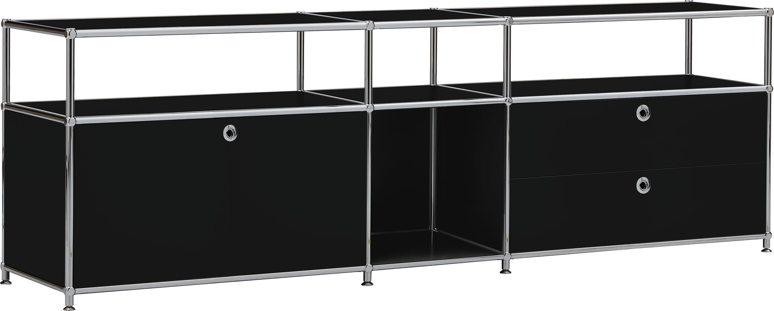 FLEXCUBE Sideboard - Schwarz / B: 190.0 cm x T: 40.0 cm x H: 62.0 cm