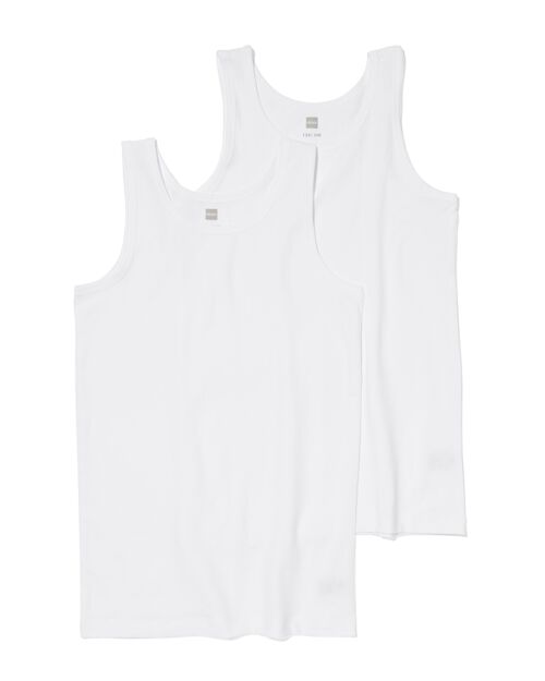 2 débardeurs basic enfant coton stretch blanc