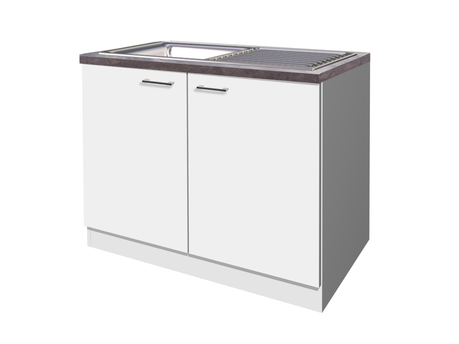 Spülenunterschrank LUCCA - weiß - Caledonia - mit Spüle - 100 cm
