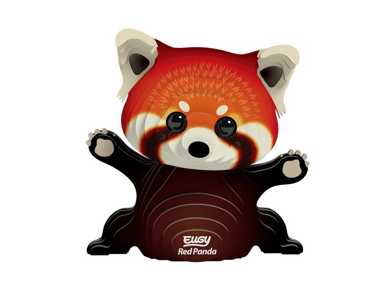 Eugy Bastelset Roter Panda 3D Bastelset aus Wellkarton