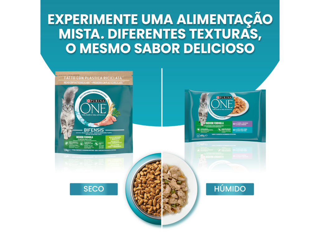 COMIDA HÚMIDA PARA GATO PURINA ONE INDOOR 4X85G