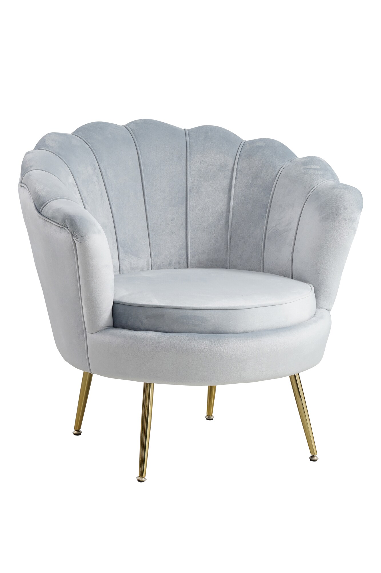 Muschelsessel Samt Hellgrau Relaxsessel Polstersessel Ohrensessel Loungesessel