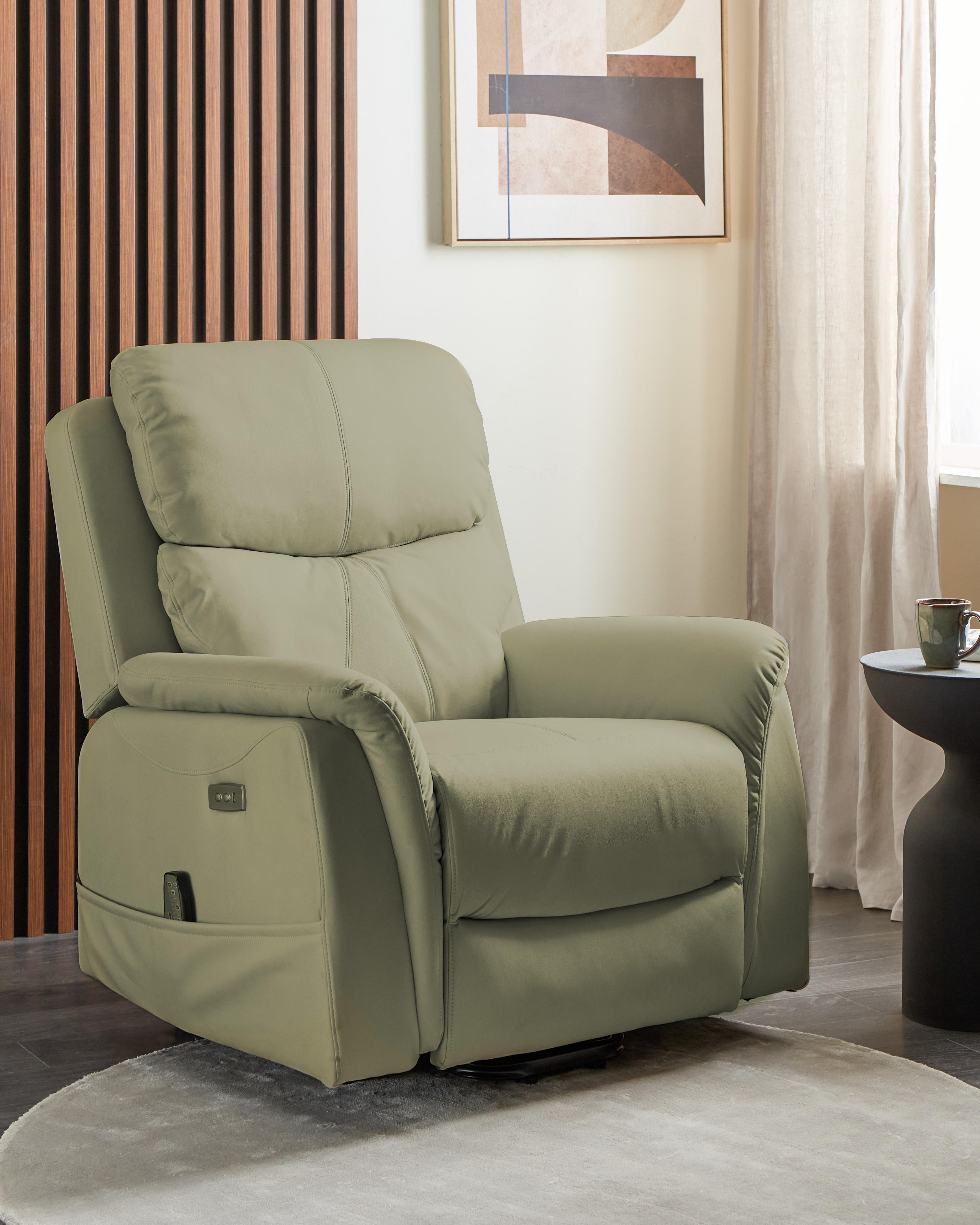 Elektrische relaxfauteuil GLORIE massagefunctie Kunstleer Groen