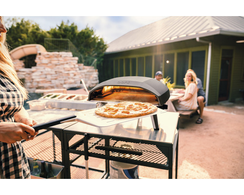 Ooni Koda 16 Gas Pizza Oven 63 x 58 cm RVS Zilver/Zwart L-vormige Vlam Gebruiksvriendelijk en Directe Gasontsteking