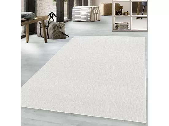 tapis salle à manger 200x290 tissé crème rectangle motif uni SAKRDA