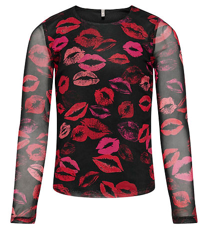 Kids Only Bluse - KogParis - Blåck/Fading Lips