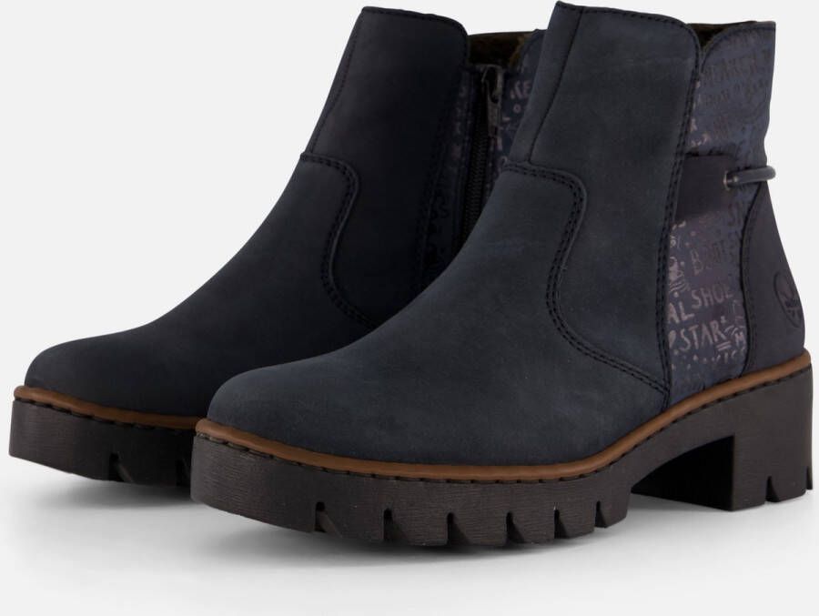 Rieker Stijlvolle leren enkellaarzen Blauw Dames