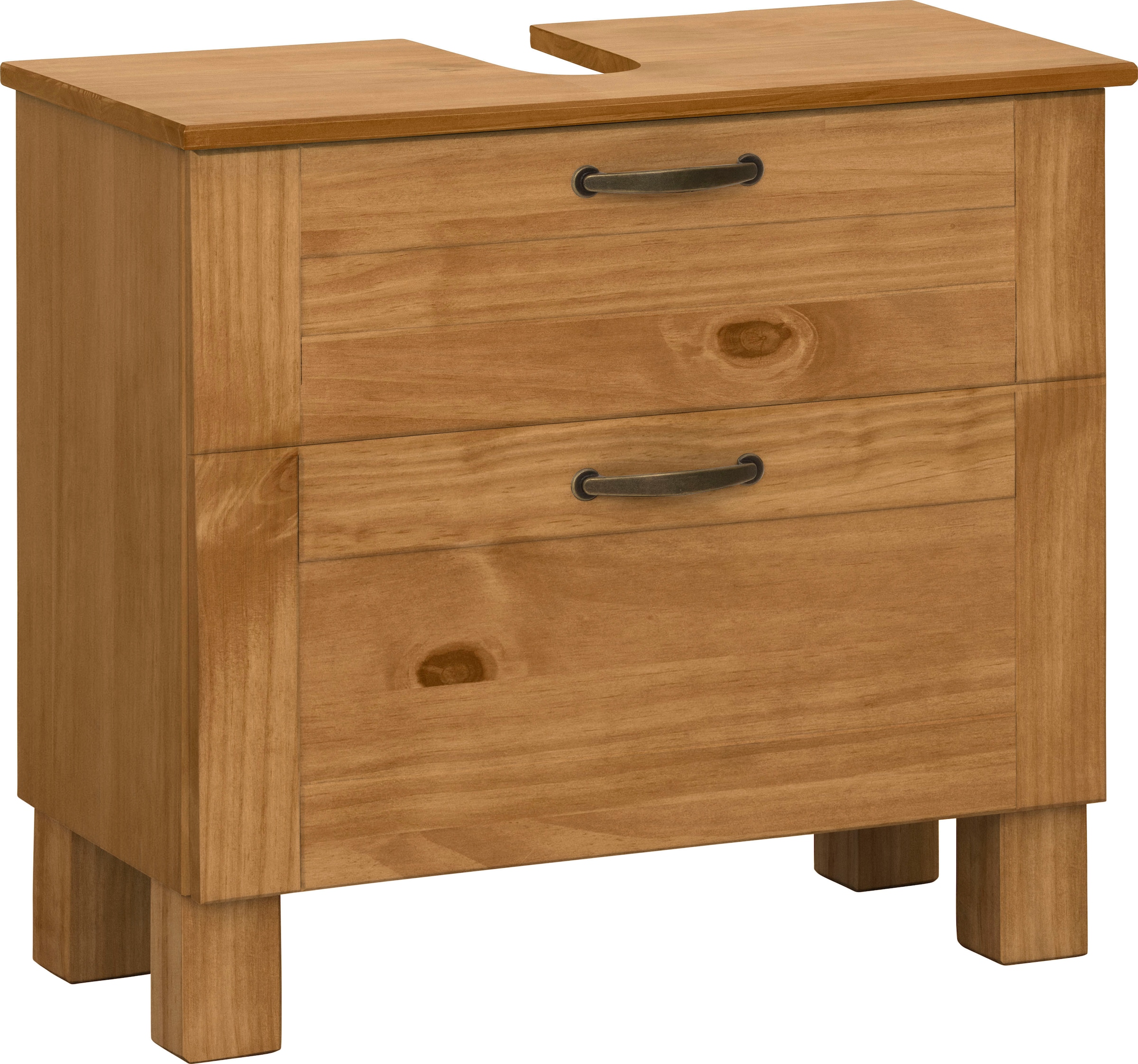 Home affaire Waschbeckenunterschrank »Rodby« FSC®-zertifiziertes Massivholz, Griffe Metall, Breite 60cm, Höhe 55cm
