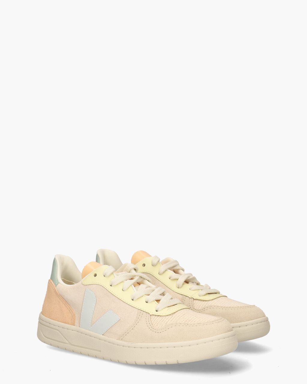 Veja V-10 Suede Ecru/Multicolor Damessneakers