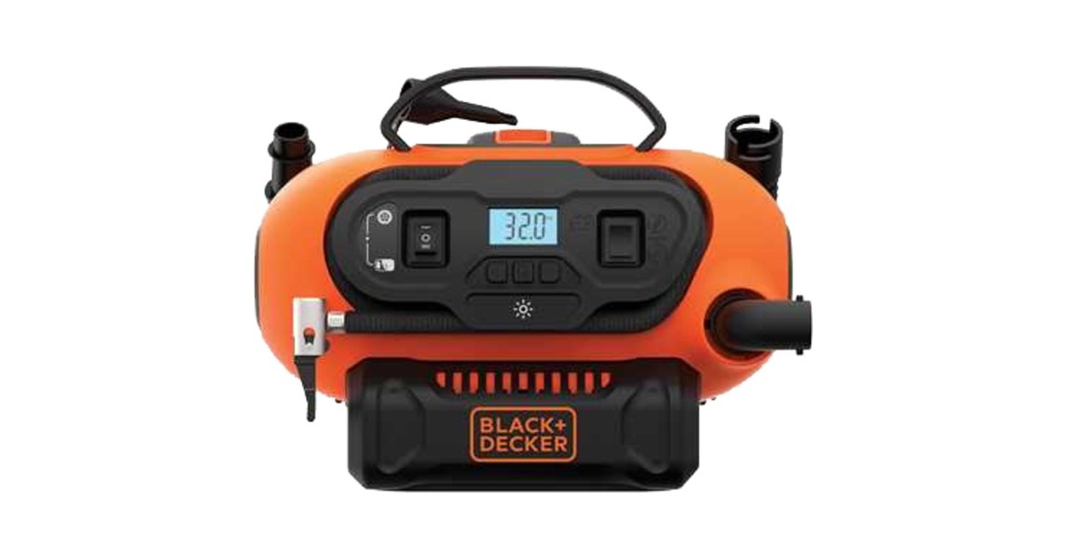 BLACK+DECKERBDCINF18N AC/DC multi-voltage compressor  (Oranje/zwart, Accu niet inbegrepen)