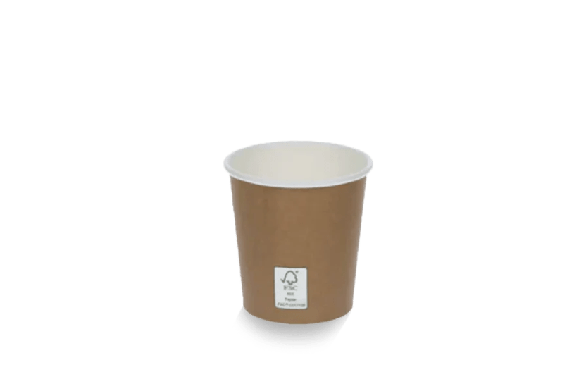 Kartonnen koffiebeker 120cc 4oz Ø63mm kraft bruin FSC®Mix