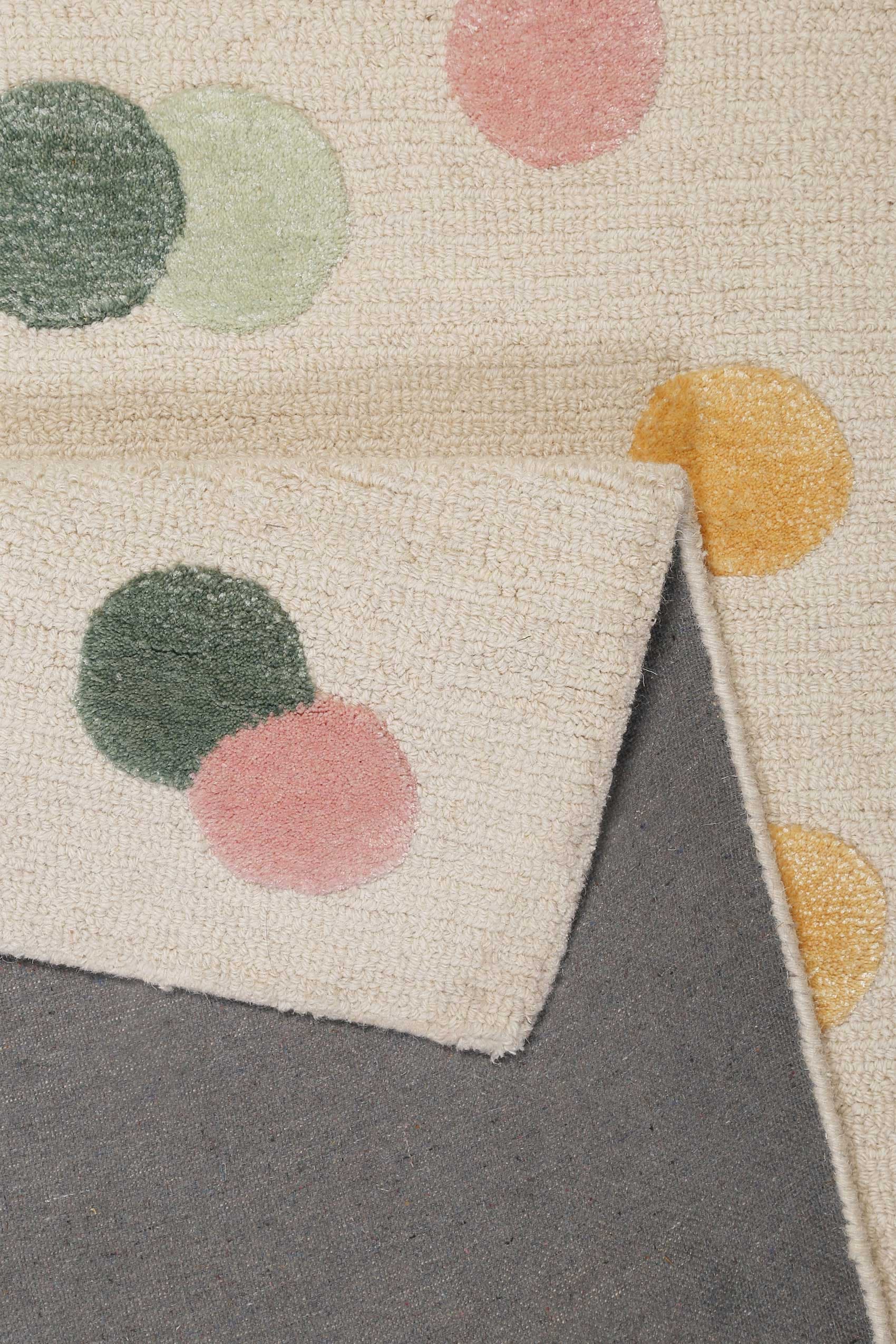 SMART KIDS Kinderteppich »Dana« rechteckig 1,2 mm Höhe modern und natürlich, bunte Polkadots, mit Struktur, Kinderzimmer