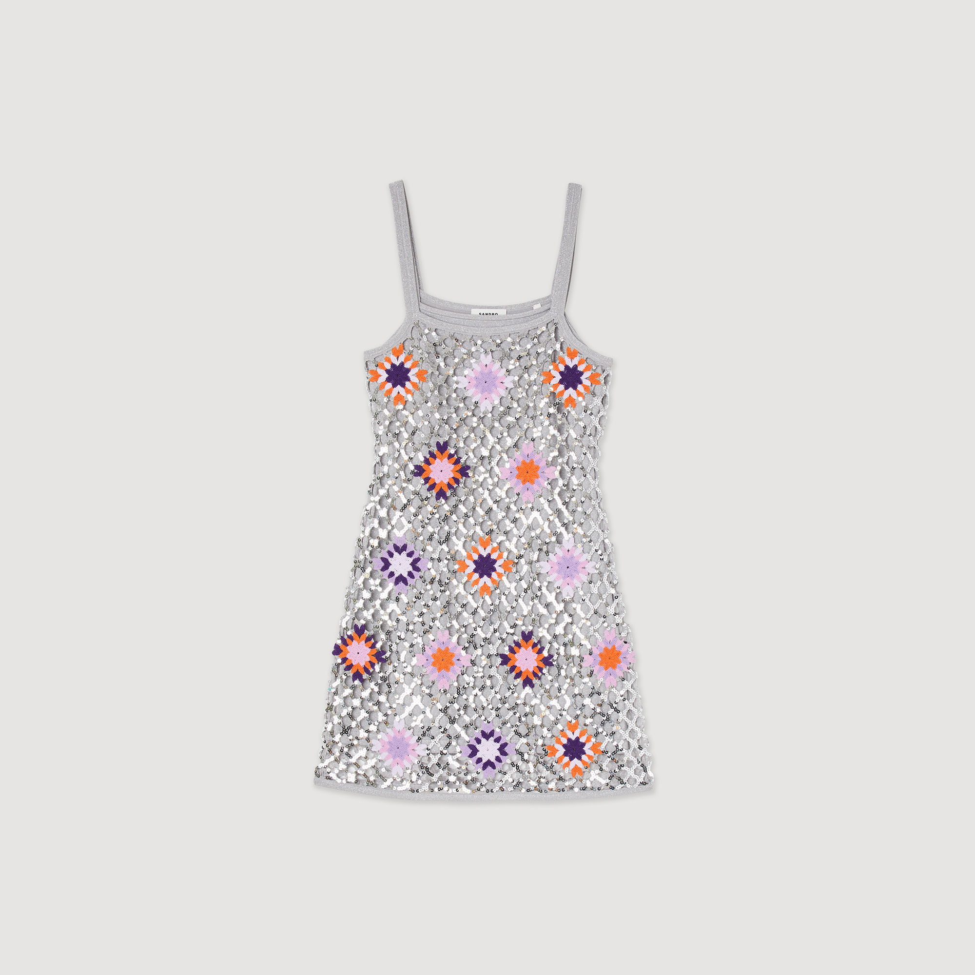 Robe courte crochet et sequins