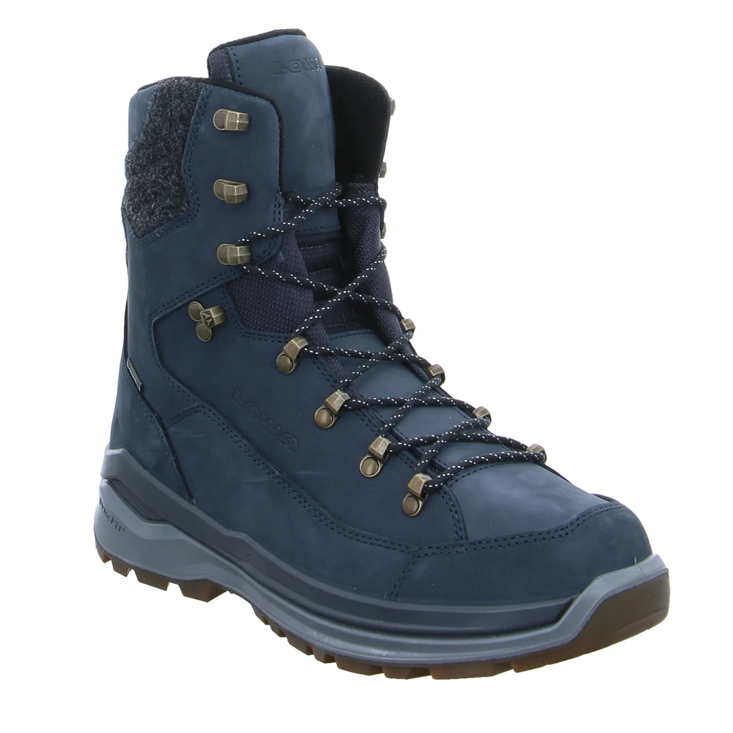 LOWA Snowboots Blau Leder