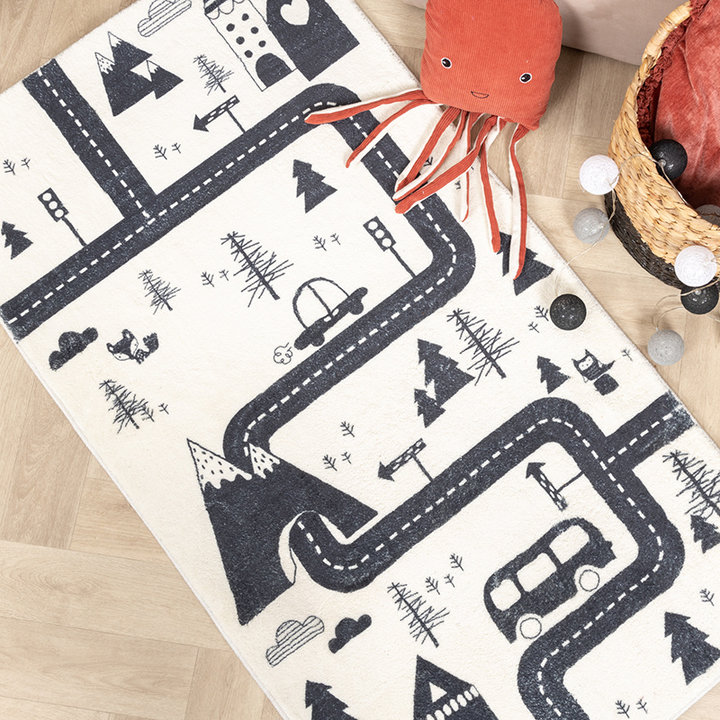 Auto speelkleed - Dex Trail Zwart | Ga mee op roadtrip!