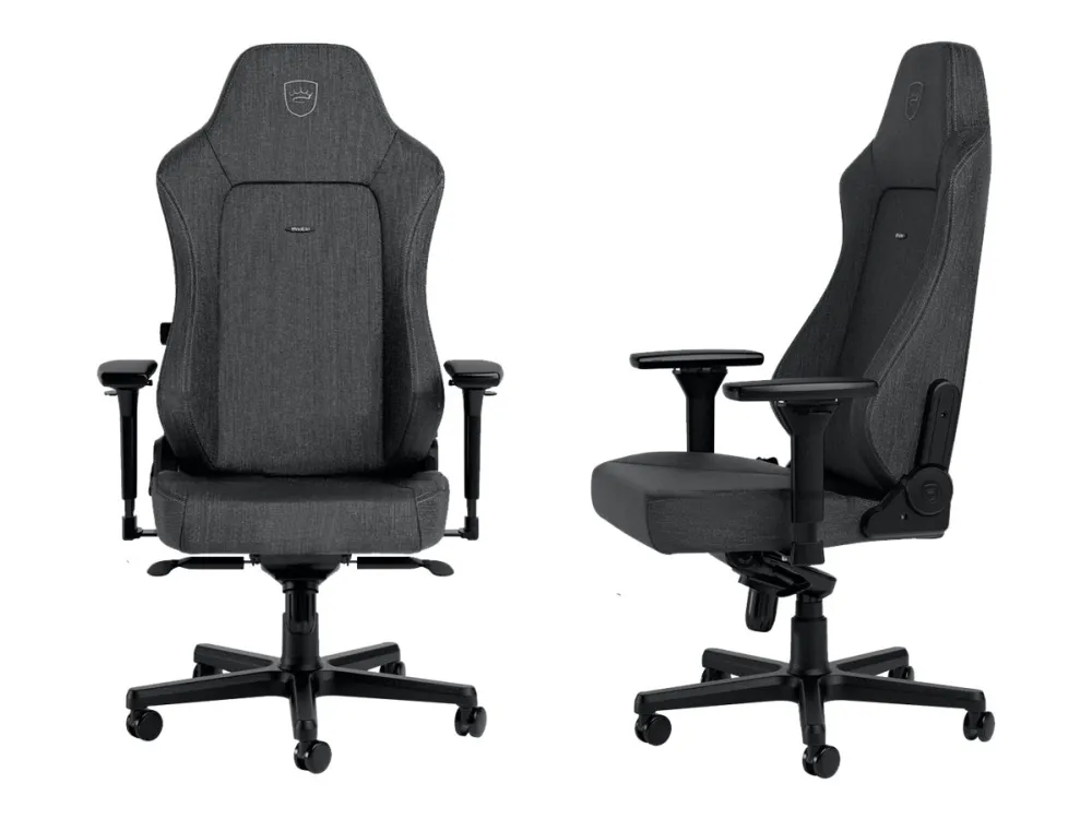 Noblechairs Hero TX - Stol - ergonomisk - armstøtter - T-formet - vippe - aluminium, polyurethan, tekstil, memory foam, polyuretan-læder, koldskum, stålramme - antracite