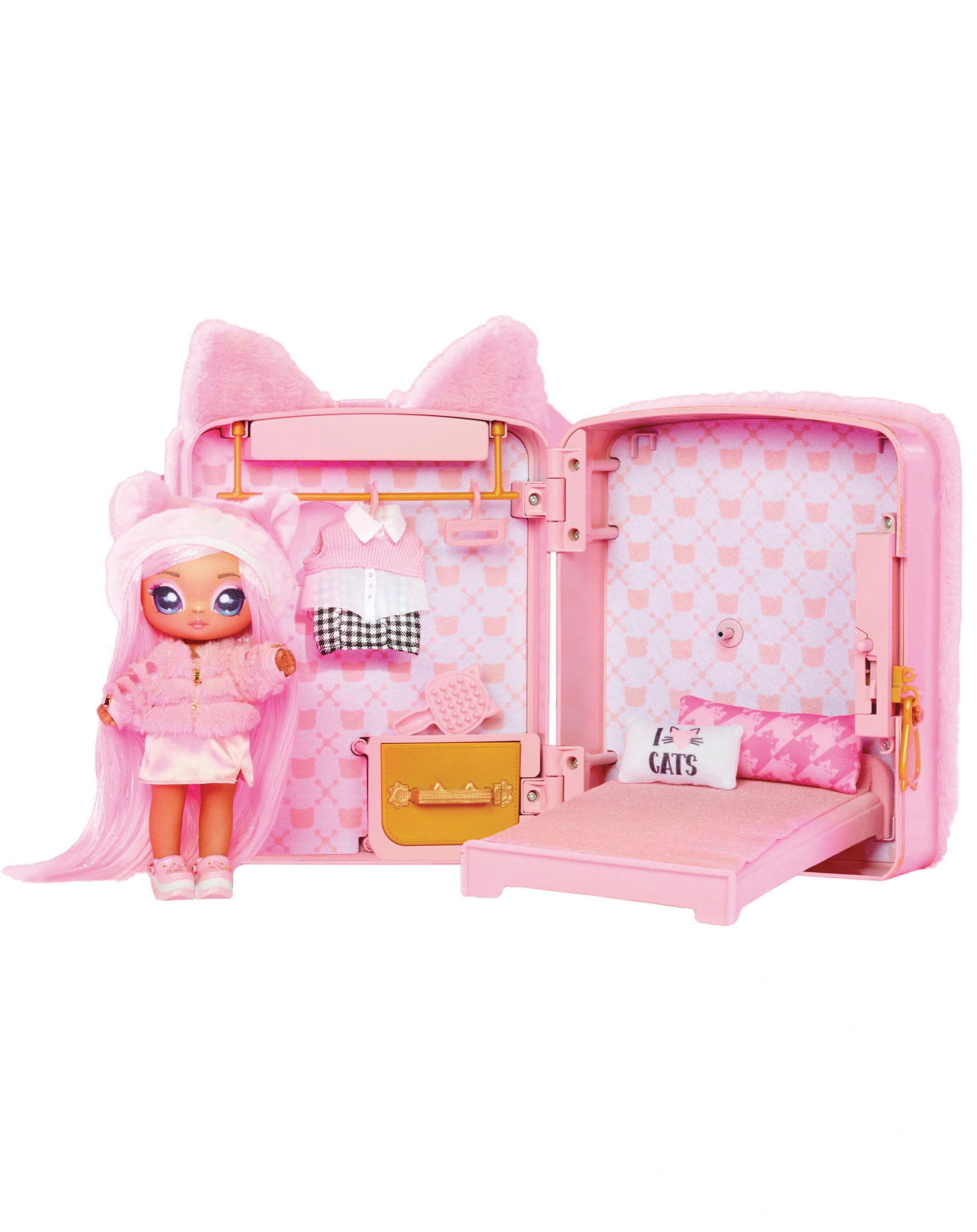 Puppen-Zubehör BACKPACK BEDROOM - PINK KITTY 3in1