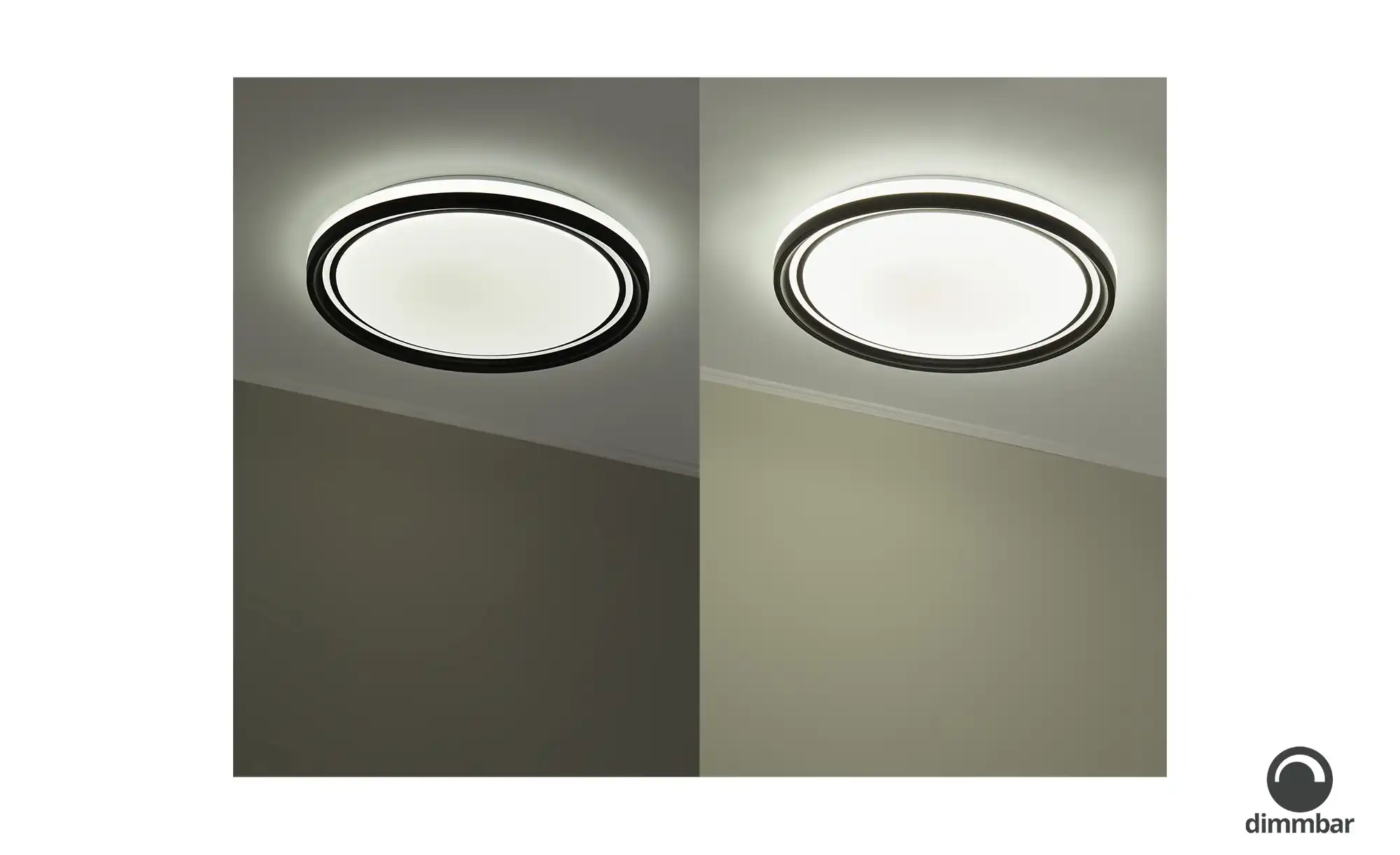 KHG LED-Deckenleuchte, schwarz mit Fernbedienung