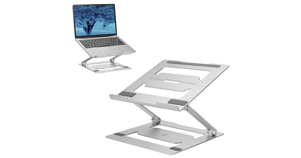 ACT ConnectivityLaptopstandaard aluminium  (Aluminium, Opvouwbaar, traploos in hoogte verstelbaar)