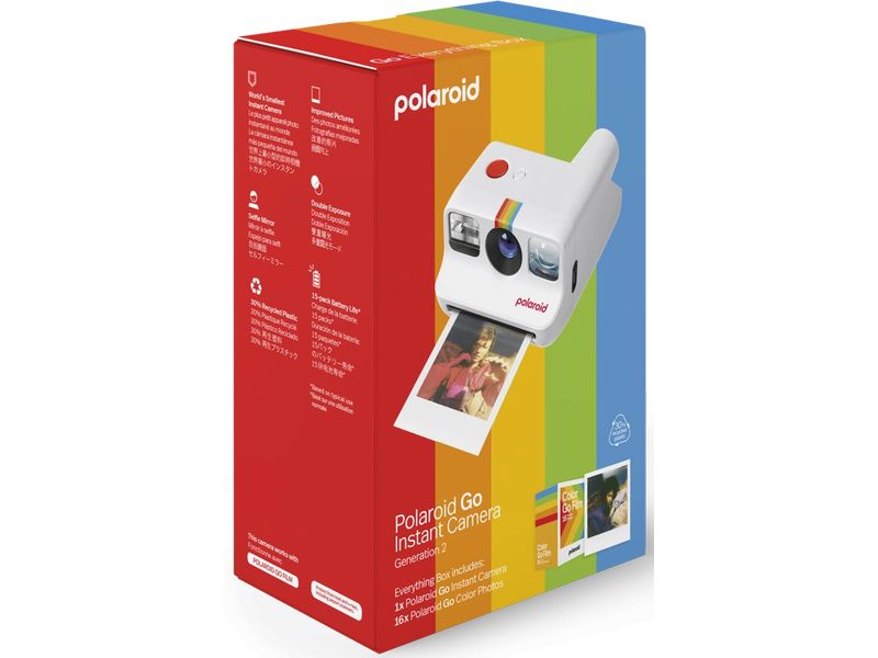 Polaroid Fotokamera Everything Box Go Gen 2.0 Weiss Ultrakompakte Sofortbildkamera im Retro-Stil