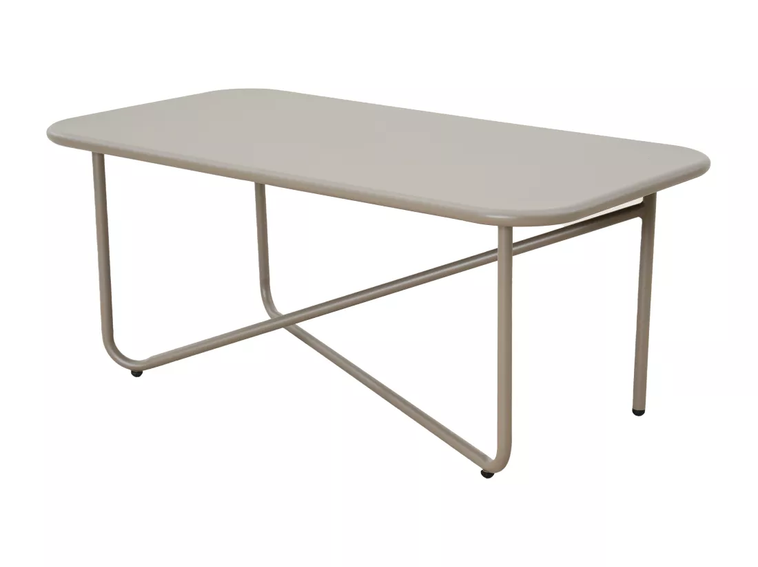 Salon de jardin en acier : un canapé 2 places, 2 fauteuils et une table basse - Gris - MILOPE de MYLIA