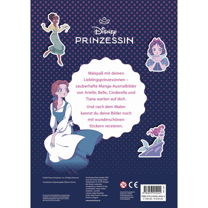 Disney Prinzessin - Mein zauberhafter Manga-Malblock - Mit Stickern