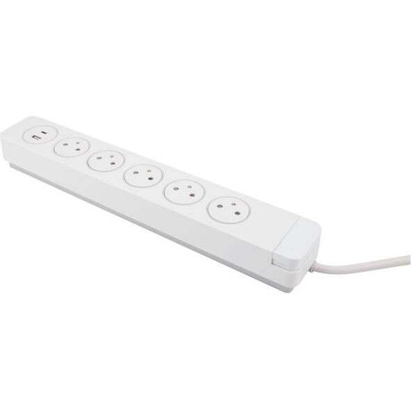 Multiprise parafoudre - Easy Eject - 5 prises 2P+T - 16 A - 2 ports USB - b