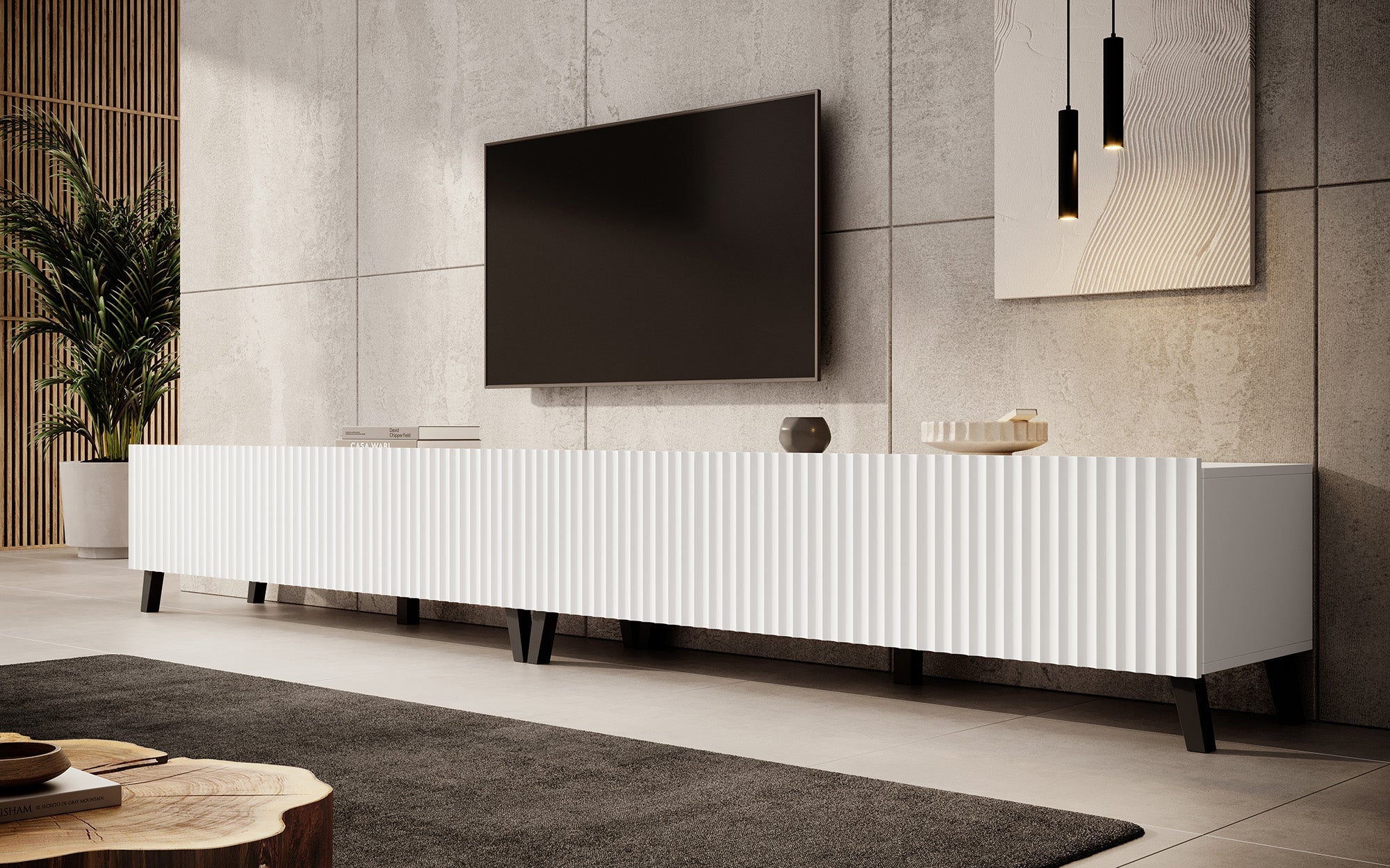 Meubella - TV-Meubel Pepinos 2 - Wit - 300 cm