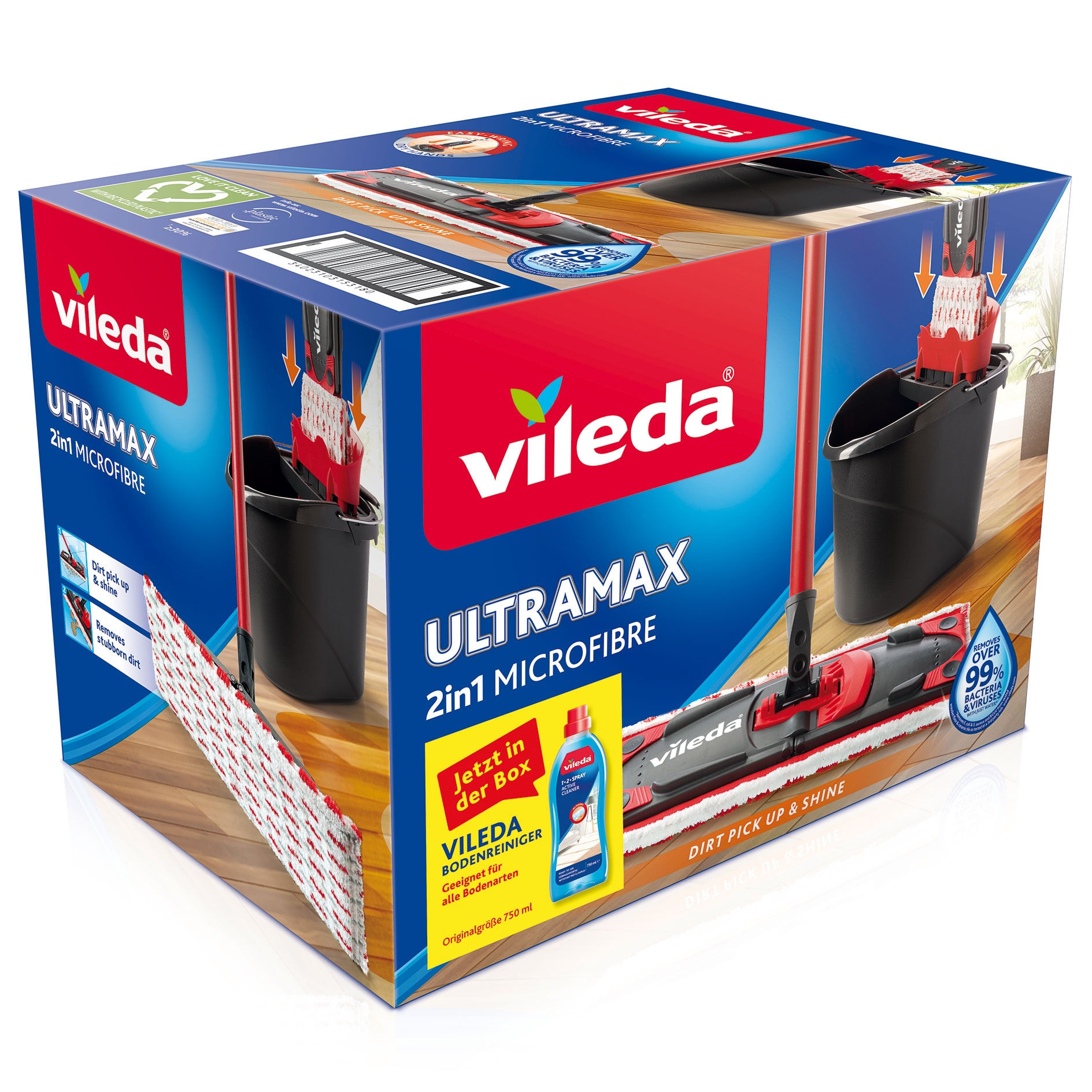 VILEDA Bodenwischer-Set ULTRAMAX - inklusive Reiniger