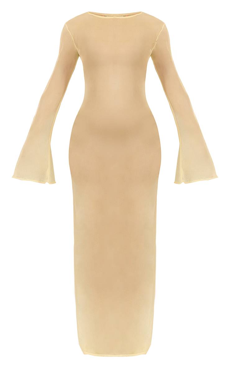 Citron Robe De Plage Longue En Maille